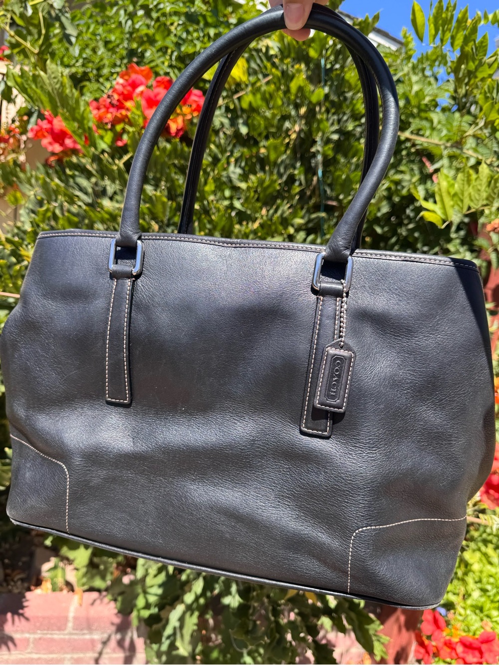 Vintage Leather Coach Hamptons Business tote bag (Large Size)